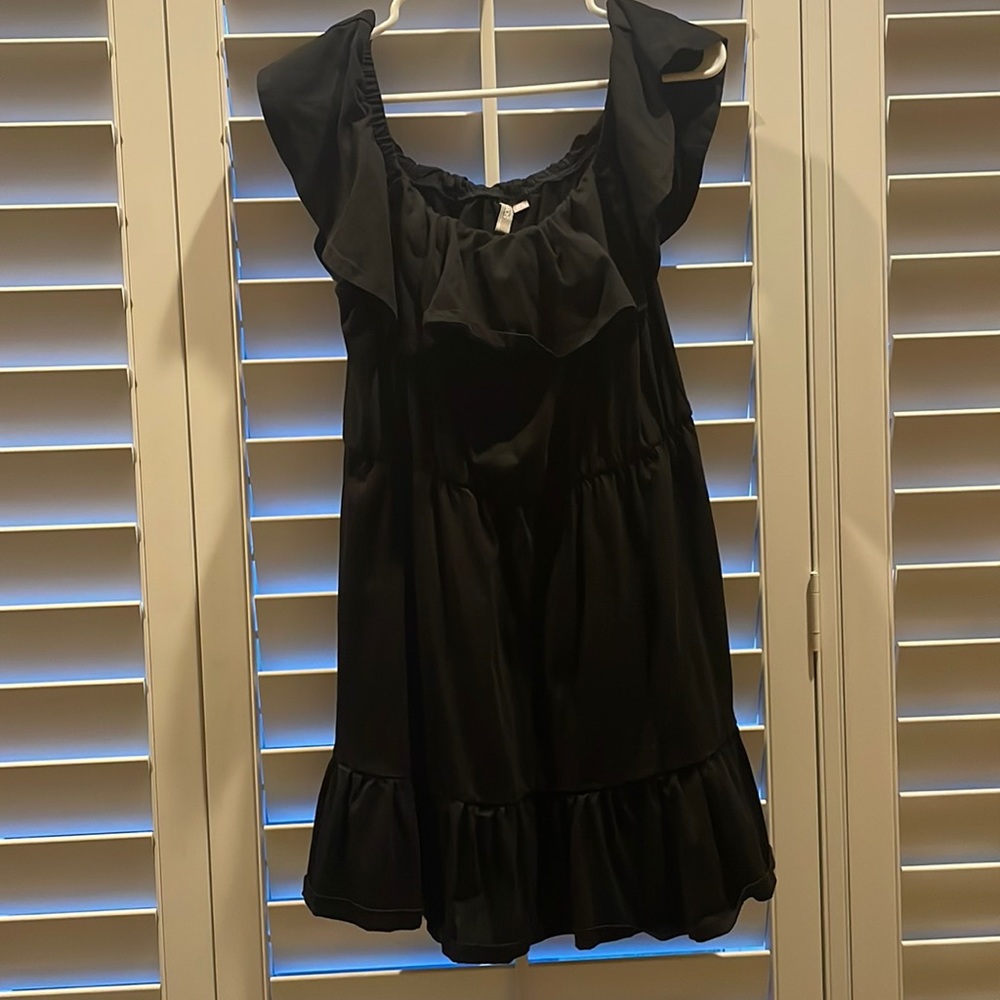 Off the shoulder black dress
